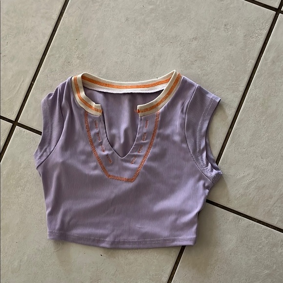 SHEIN Tops - SHEIN Purple and Orange Crop Top